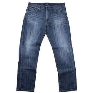 Lucky Brand 221 Original Straight Leg Denim Jeans Mens W36 L32 Dark Wash Zip Fly